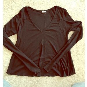 Free People intimately long sleeve black top